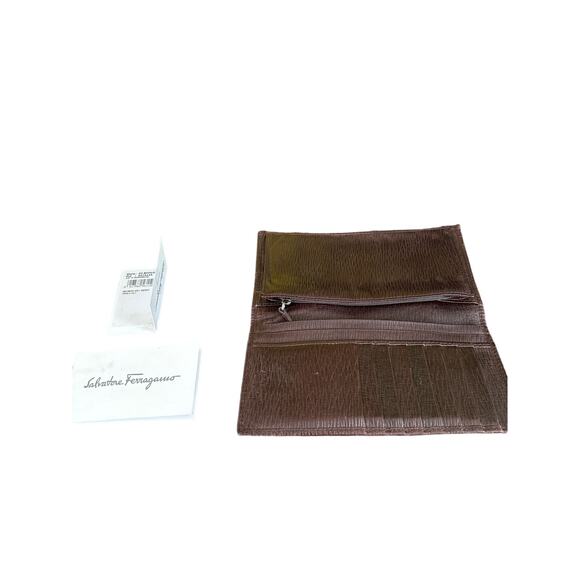 Salvatore Ferragamo Women's Long Wallet Bifold Leather Brown - Picture 11 of 11